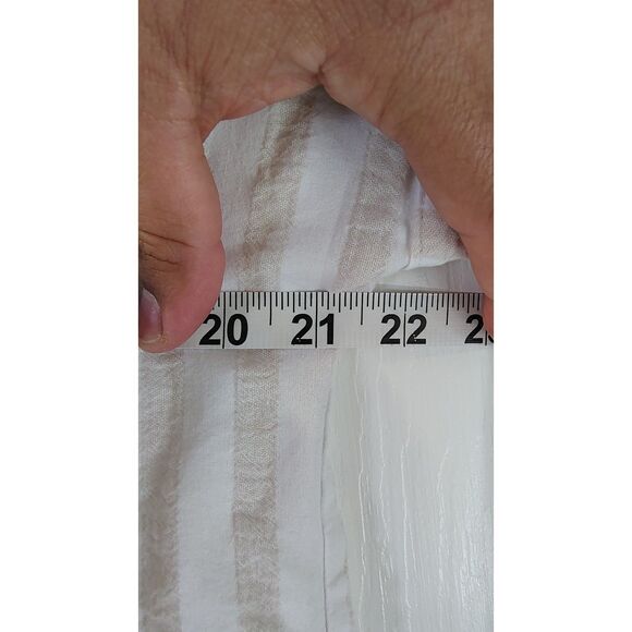 Jane and Delancey Women's Small White and Cream Stripe Collard Blouse - Picture 6 of 6